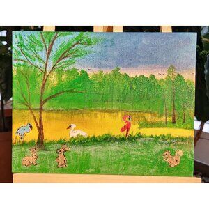 NATUR-13 Custom Nature Painting On Canvas & Signed By "CANNOOVA"